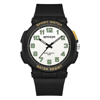 Sanda Youth Water Resistant Black Sport Watch