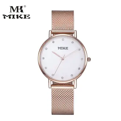 MIKE Women's Steel Mesh Watch with Diamond Dial