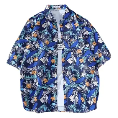 Hawaiian Floral Shirt for Men Loose Sleeve Casual Beach Wear