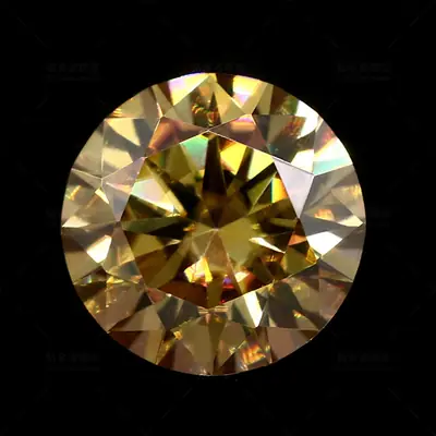 Golden 6.5mm Colored Moissanite Ring