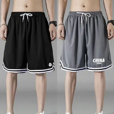 Men White Black Track Shorts China Brand