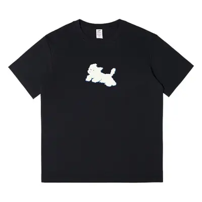 Men Printed Cotton T-Shirt Black 2023 Summer