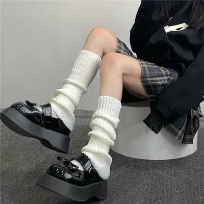 Knitted jk socks socks women's long tube calf socks leg sets autumn and winter warm pile socks Lolita knee socks wholesale