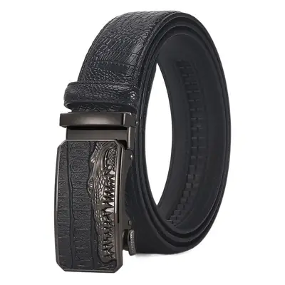 High-end Croc Leather Belt for Men with Automatic Buckle