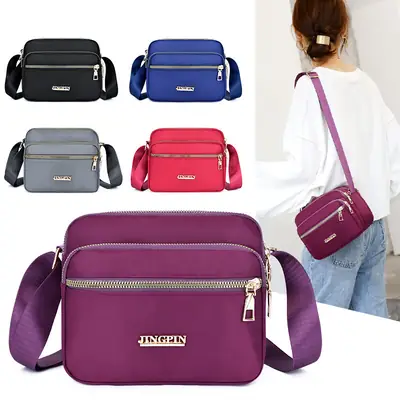 Waterproof Oxford Mom Bag Blue Nylon Crossbody