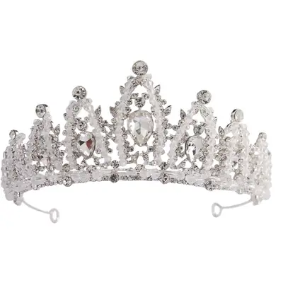 Korean Style Full Diamond Crown for Bride Wedding Makeup