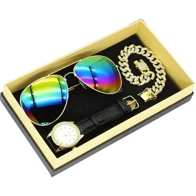 Diamond Gift Set for Women's High-End Watch & Sunglasses