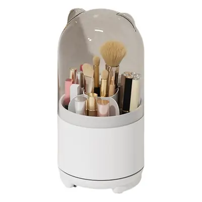 Rotating Makeup Storage Box with Brush & Pen Holder