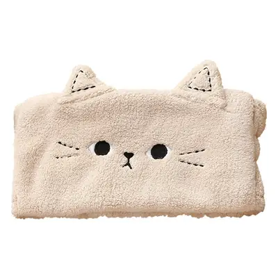 Cute Cat Ear Headband Japanese Style Makeup Elastic Coral Fleece Knitted Face Washing Headband