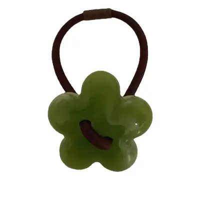 Green Flower Hair Ring for Women