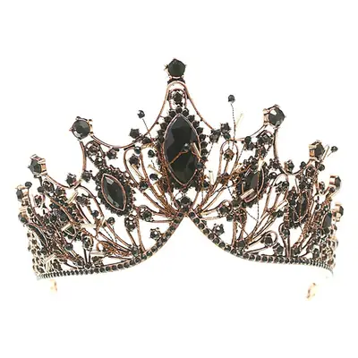 Cross-Border Bridal Crown Handmade Jewelry Rhinestone Tiara European and American Crown Children's Hair Accessories Adult Birthday Baking Dress