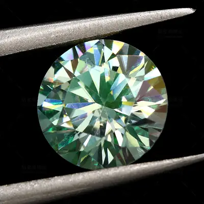 Green Moissanite Loose Stones 6.5mm One Carat Round Cut