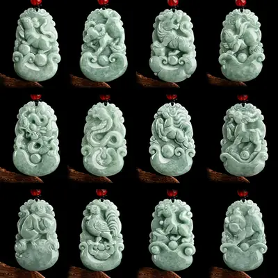 Jade Pendant with Zodiac Design for Men