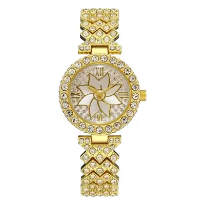 Women Rhinestone Flower Watch Bracelet Silver Wholesale