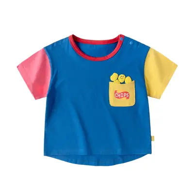 Dudujia Boys Blue Cartoon T-Shirt Summer