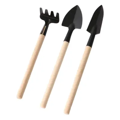 Three-Piece Mini Gardening Tool Set: Small Shovel/Rake/Spade for Planting Flowers and Succulents