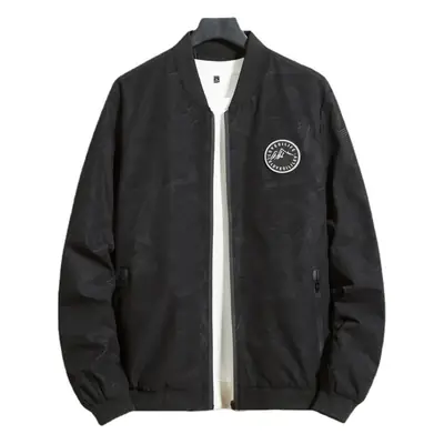 Fat Men's Spring and Autumn Plus Fat Plus Size Loose All-match Windproof Casual Jacket Fashion Trend Baseball Collar Jacket