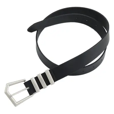 Women Black K-Style Belt with 2 Stripes