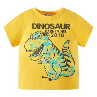 Dinosaur Pure Cotton Boys T-Shirt 2026 Summer