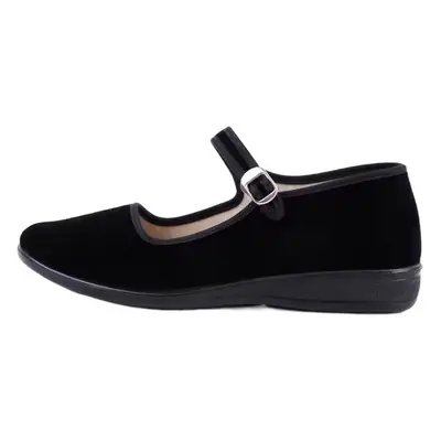 Spring New Old Beijing Cloth Shoes Women's Shoes Etiquette Shoes Single-layer Shoes Comfortable Breathable Work Shoes with Buckle Non-slip Soft Sole