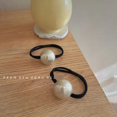 Big Pearl Hair Ring Women's 2023 New Style