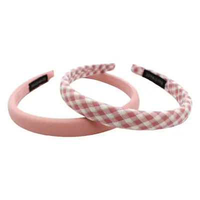 Sweet Plaid Hairpin Headband for Girls Green Gingham