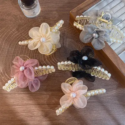 Elegant Pearl Flower Hairpin for Women