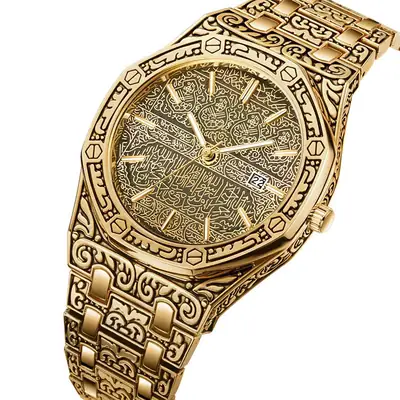 Retro Totem Alloy Watch for Men Rose Gold Band