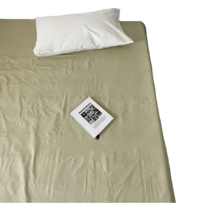 Ins Pure Color Simple Pure Cotton Single Piece Bed Sheets Pure Cotton Single Product Bed Sheets 1.8 Fitted Bed Sheets Mattress Protector Bed Cover Wholesale