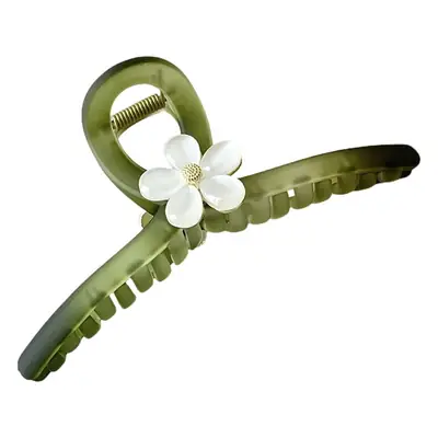 Frosted Cat's Eye Hair Clip with Flower Decor