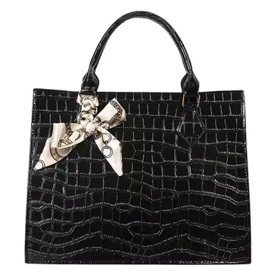 Women's Green Woven Square Bag with Stone Pattern