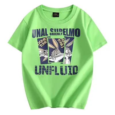 Children's Unflued T-Shirt White Boys Summer Wear