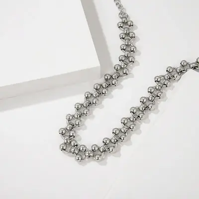 Titanium steel necklace European and American stainless steel handmade fancy stitching watch chain personalized creative bag chain wholesale