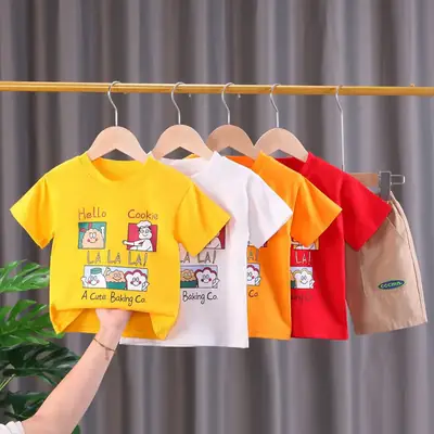 Red "Hello Cookies" Kids T-Shirt & Shorts Set