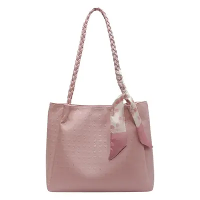 Pink Women's Large Capacity Shoulder Bag with Bow