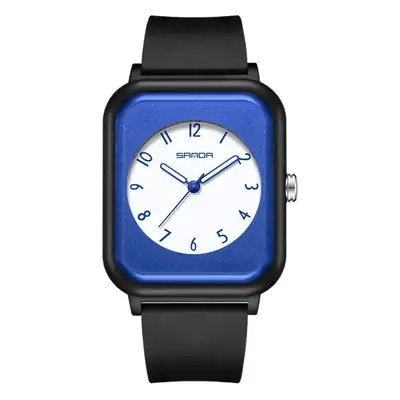 Sanda Black Square Quartz Electronic Watch for Men Women