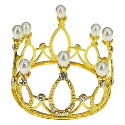 Golden Pearl Crown for Kids & Baking Decor