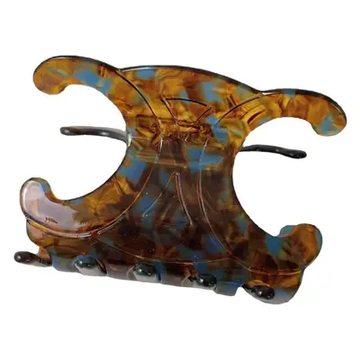 French Retro Acetic Acid Hairpin Clips Amber Blue Large Hollow Grab Clip