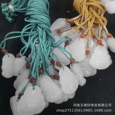 Gold Silk Jade Buddha Pendant Necklace Live Supply