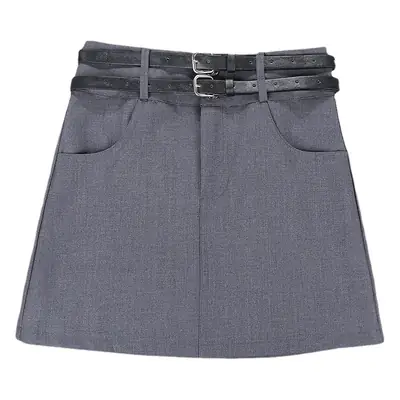 Black Belted Short Skirt with Phone Pocket 2023