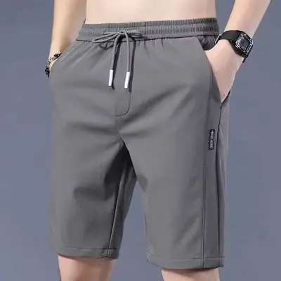 Men Ice Silk Shorts Ultra-Thin Black 2023 Summer