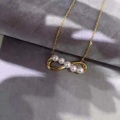 Gold Plated Pearl Pendant Necklace for Women