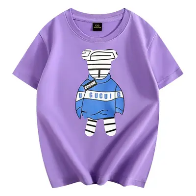 Green Graphic T-Shirt for Boys Girls Round Neck Short Sleeve Summer Wear