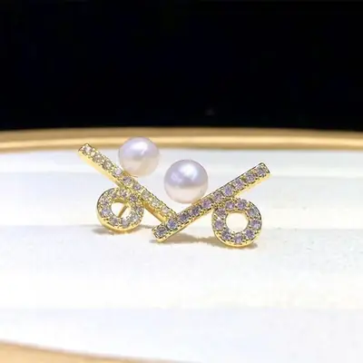 14K Gold Pearl Earrings for Women