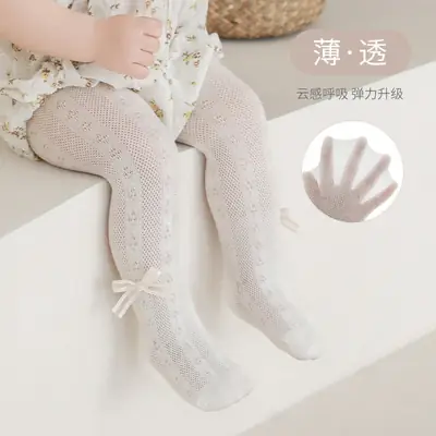 White Bow Boneless Baby Socks for Girls