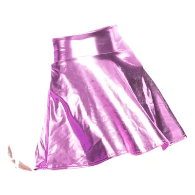 Black Pleated Nightclub Skirt Patent Leather Women
