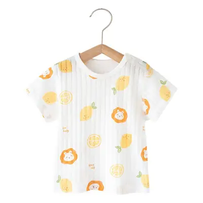 Baby Cotton Orange Print Short Sleeve Top