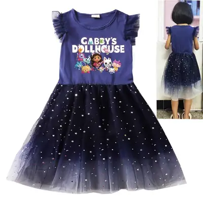 Candy Dolls Dress Blue Tulle Starry Bottom