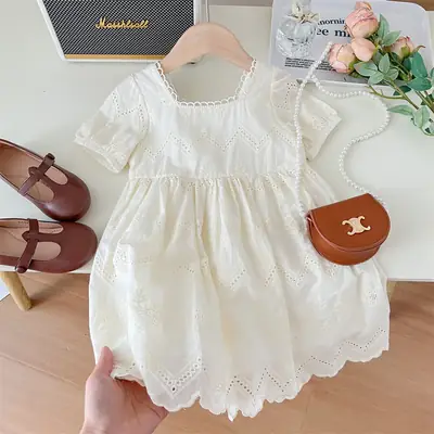 Korean Style Lace Dress for Girls Summer 2025