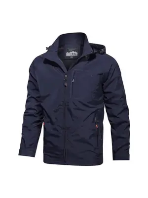 Men's 2025 Spring Hooded Zipper Jacket Olive Green